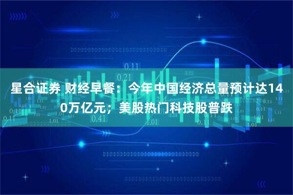 星合证券 财经早餐：今年中国经济总量预计达140万亿元；美股热门科技股普跌